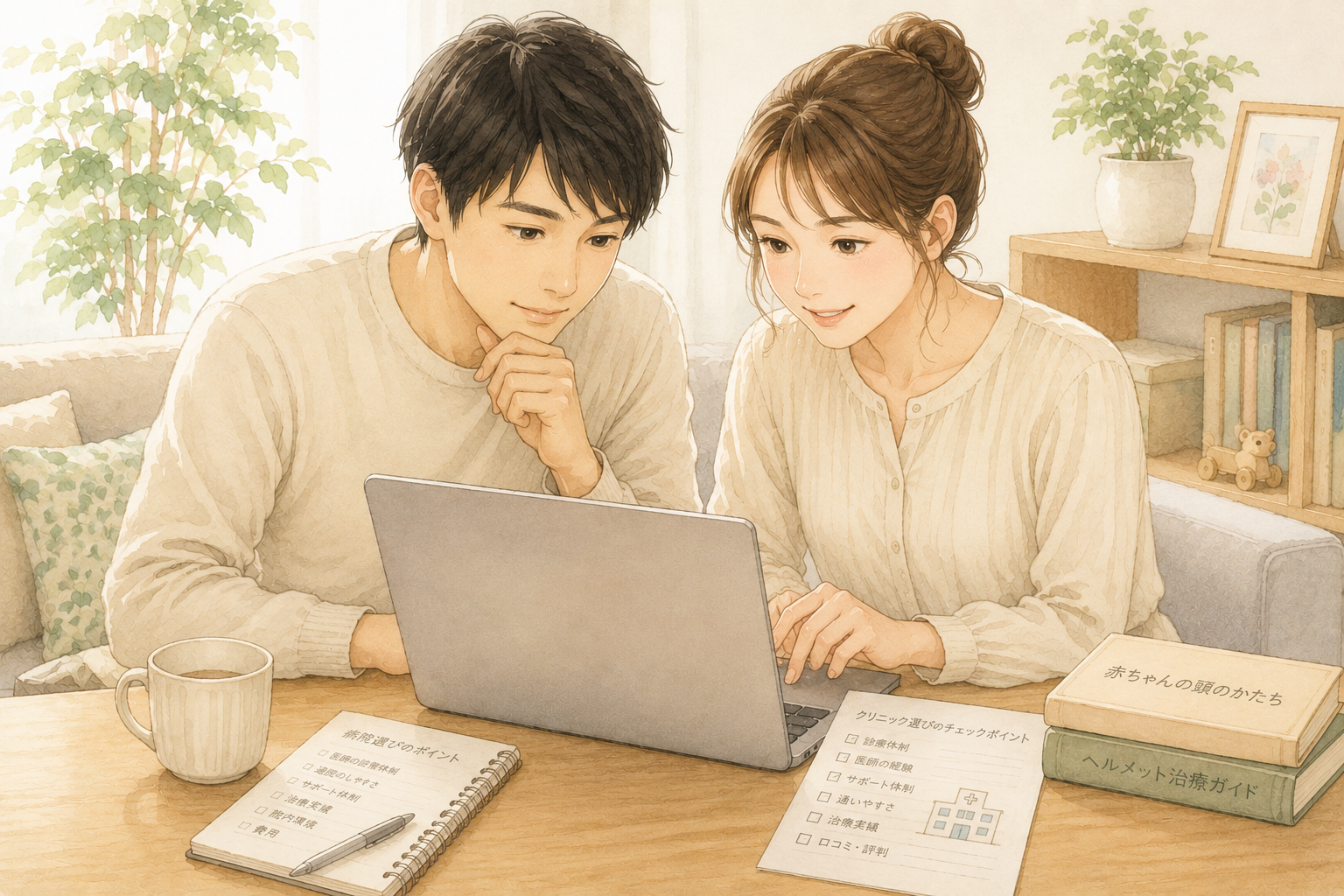 パパ・ママが安心して受診先を選べる様子を表したイメージ